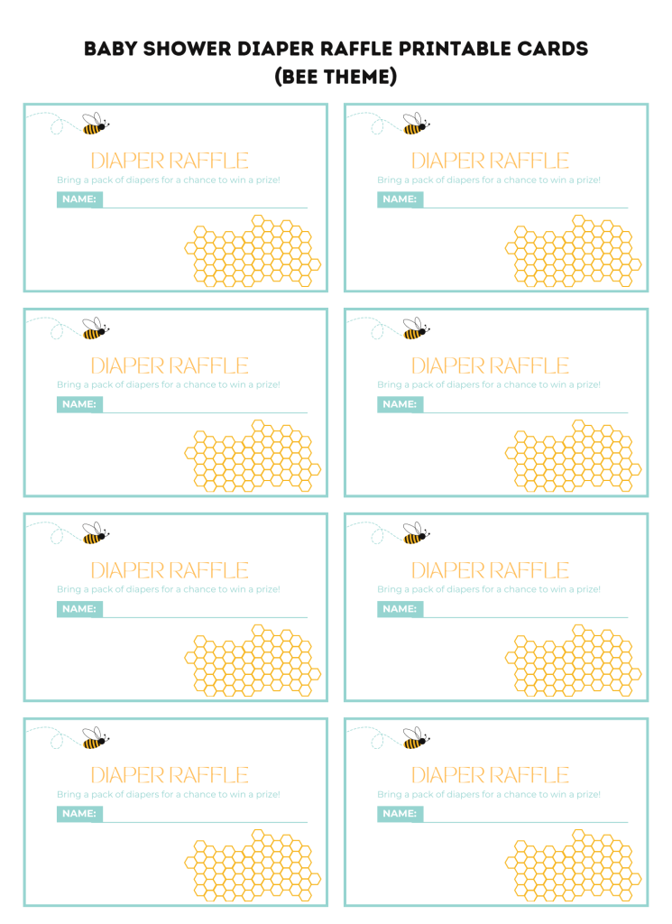 bee honeycomb baby shower game printable